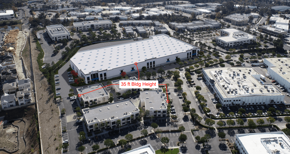 Aerial rendering of the proposed 35-foot Enterprise Business Center building